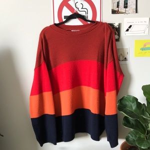 Oversized rainbow sweater